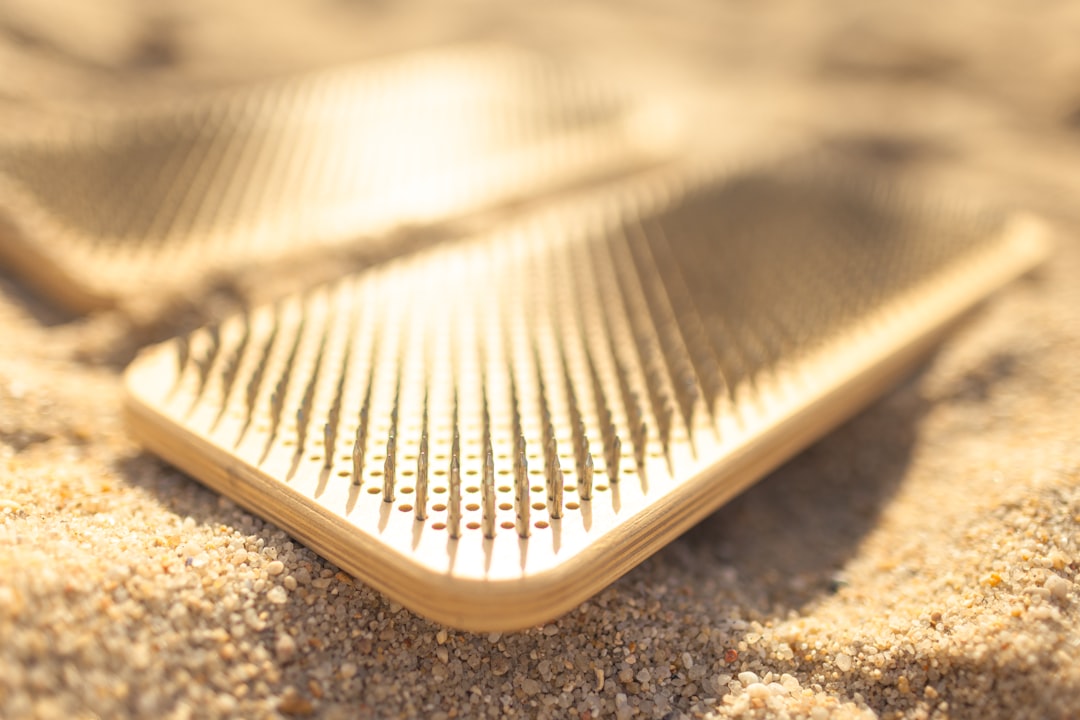 Acupuncture mats resting on sand